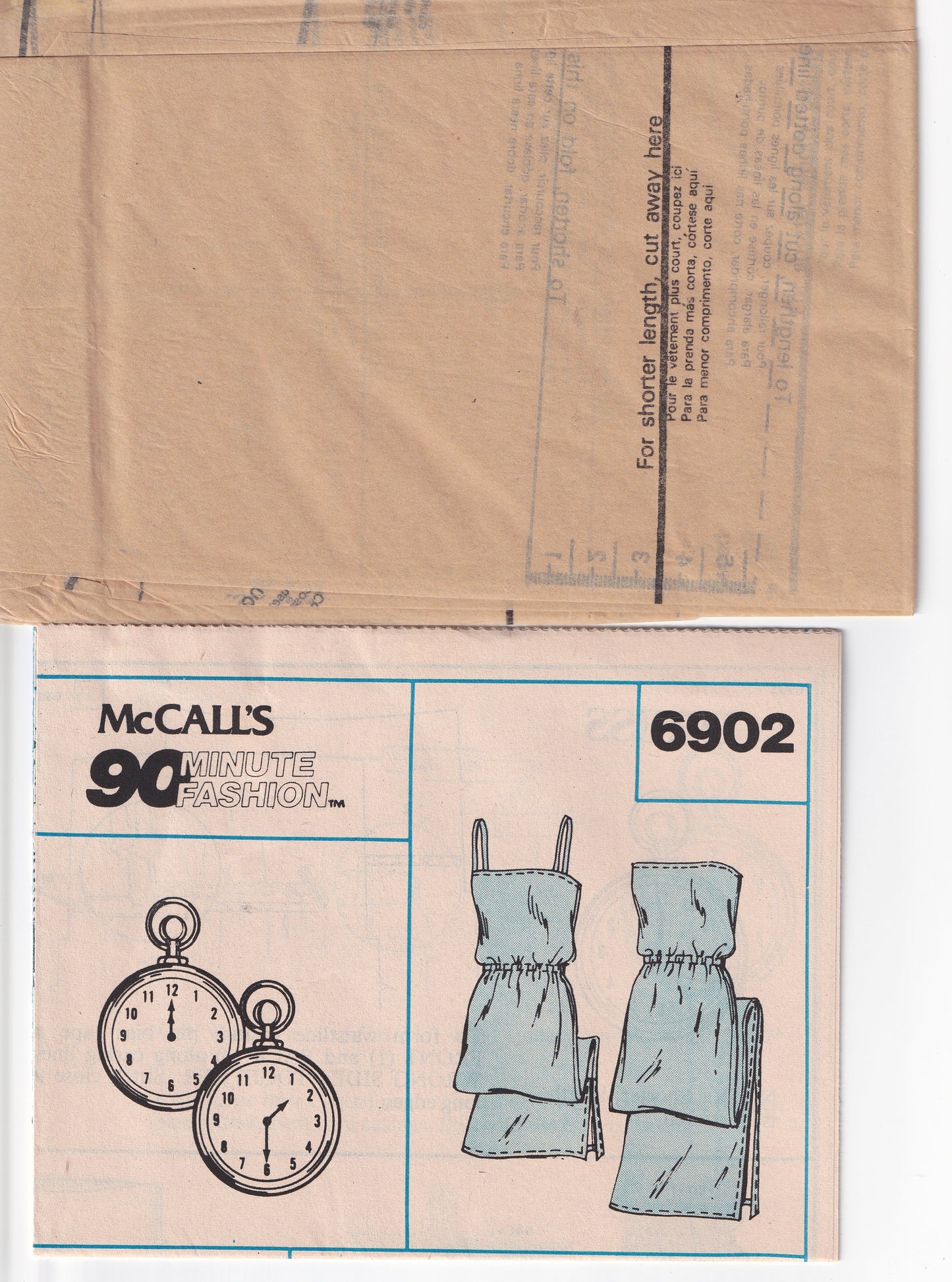 McCall's 6902 Womens Stretch Knit Strapless Tube Dress 1970s Vintage Sewing Pattern Bust 34 - 36 inches UNCUT Factory Folded