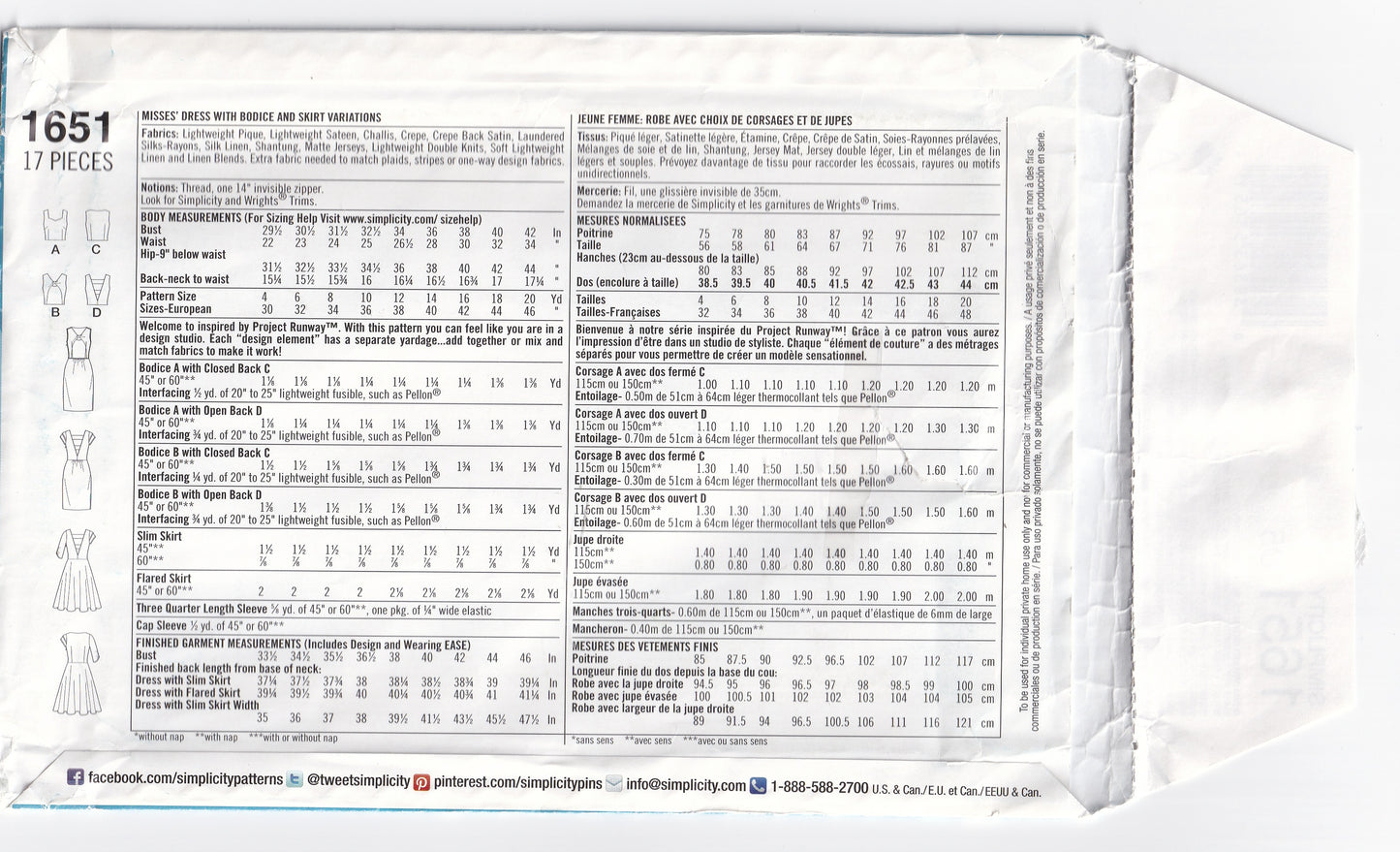Simplicity 1651 PROJECT RUNWAY Womens Evening Dress with Strap Detail Out Of Print Paper Sewing Pattern Sizes 4 - 12 UNCUT Factory Folded