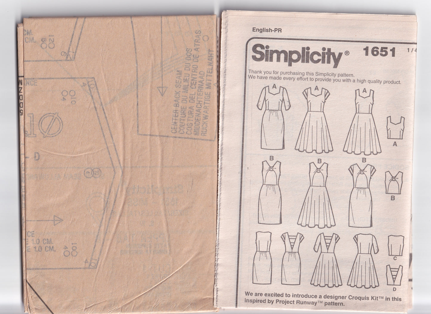 Simplicity 1651 PROJECT RUNWAY Womens Evening Dress with Strap Detail Out Of Print Paper Sewing Pattern Sizes 4 - 12 UNCUT Factory Folded