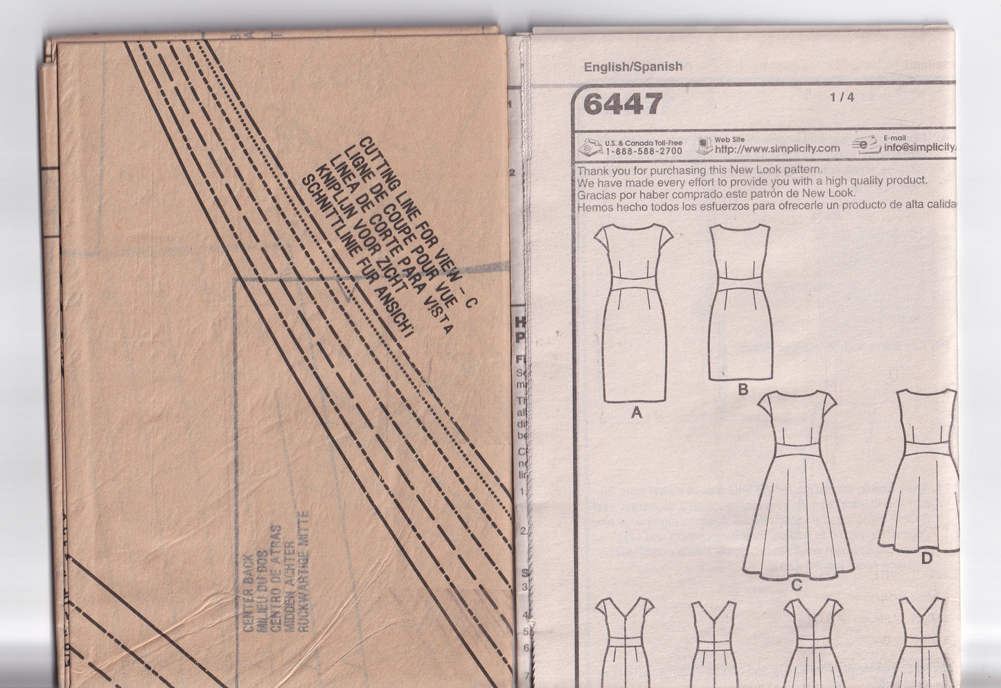 New Look 6447 Womens Fit & Flared Dress with Shaped Midriff Panel Out Of Print Paper Sewing Pattern Size 8 - 20 UNCUT Factory Folded