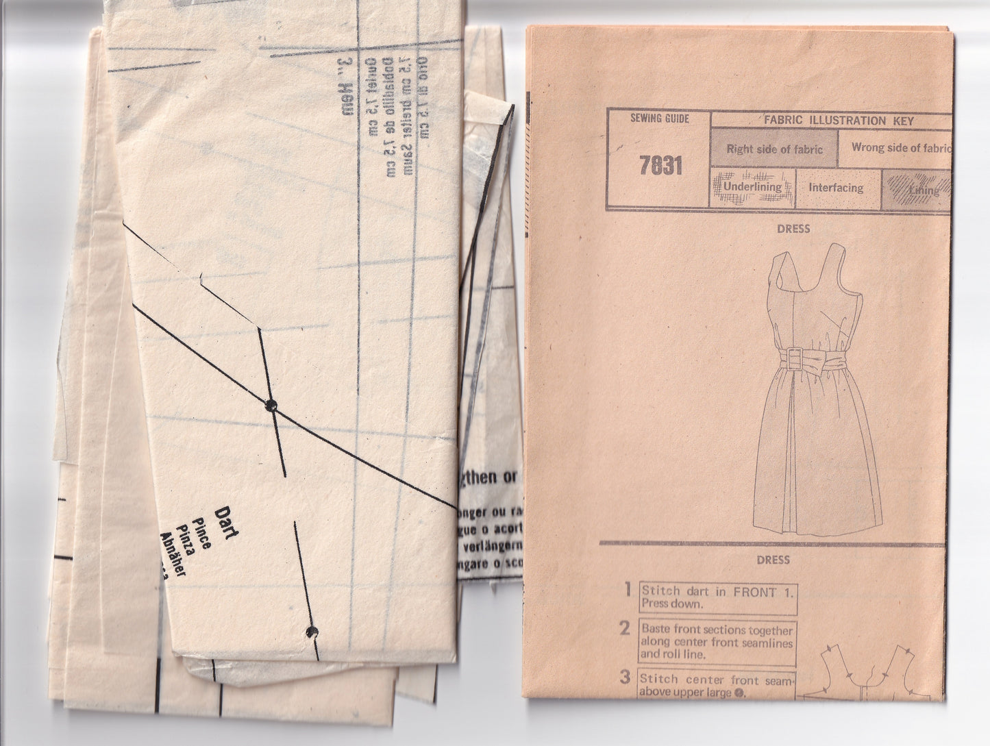 Very Easy Vogue 7831 Womens A Line Sundress 1970s Vintage Paper Sewing Pattern Size 12 Bust 34 Inches