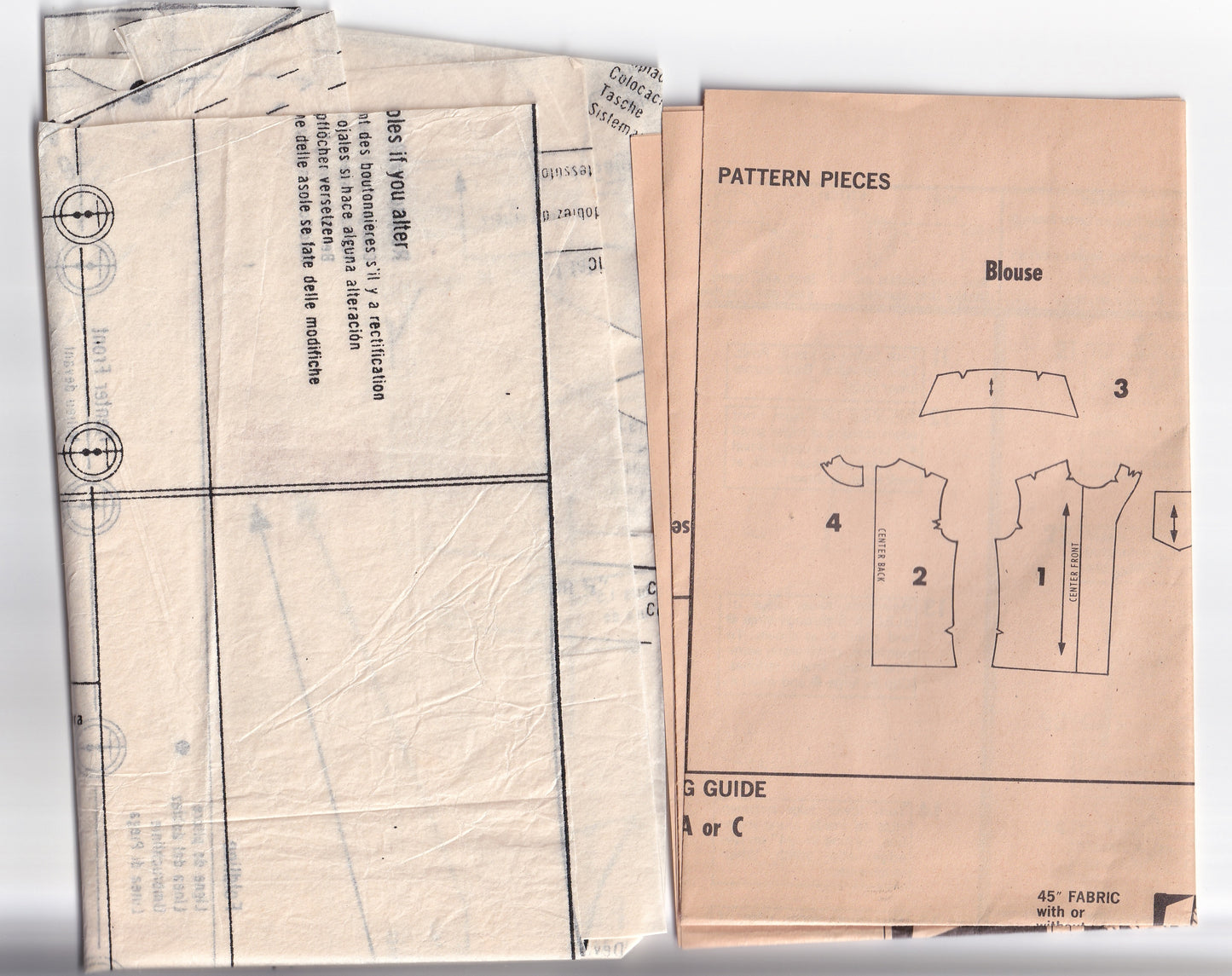 Vogue 7686 Womens Wide Collar Blouse with Full Gathered Sleeves 1960s Vintage Paper Sewing Pattern Size 12 Bust 34 Inches