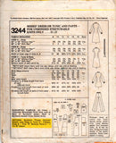 McCall's 3244 Womens Stretch Knit Dress Tunic & Pants 1970s Vintage Sewing Pattern Size 12 Bust 34 inches UNCUT Factory Folded