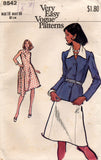 Vogue 8542 Womens Wide Collar Sleeveless Princess Dress & Jacket 1970s Vintage Sewing Pattern Size 16 Bust 38 Inches UNCUT Factory Folded