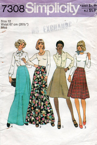 simplicity 7308 70s skirts