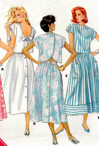 Butterick 3806 Womens Summer Crop Tops & Skirts 1980s Vintage Sewing Pattern Size 8 - 12 UNCUT Factory Folded