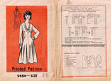 Mail Order 9484 Womens V Neck Dress with Side Bodice Panels 1970s Vintage Sewing Pattern Size 14 Bust 36 inches
