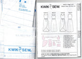 Kwik Sew 4171 Womens Stretch Cowl Neck Wrap Tulip Hem Dresses Out Of Print Sewing Pattern Size XS - XL UNCUT Factory Folded