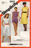Simplicity 5922 Womens Casual Dress Jumpsuit & Romper 1980s Vintage Sewing Pattern Size 8 - 12 or 10 - 14
