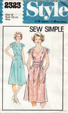 Style 2323 Womens EASY Pullover Gathered Shoulder Dress 1970s Vintage Sewing Pattern Size 10, 12 or 14