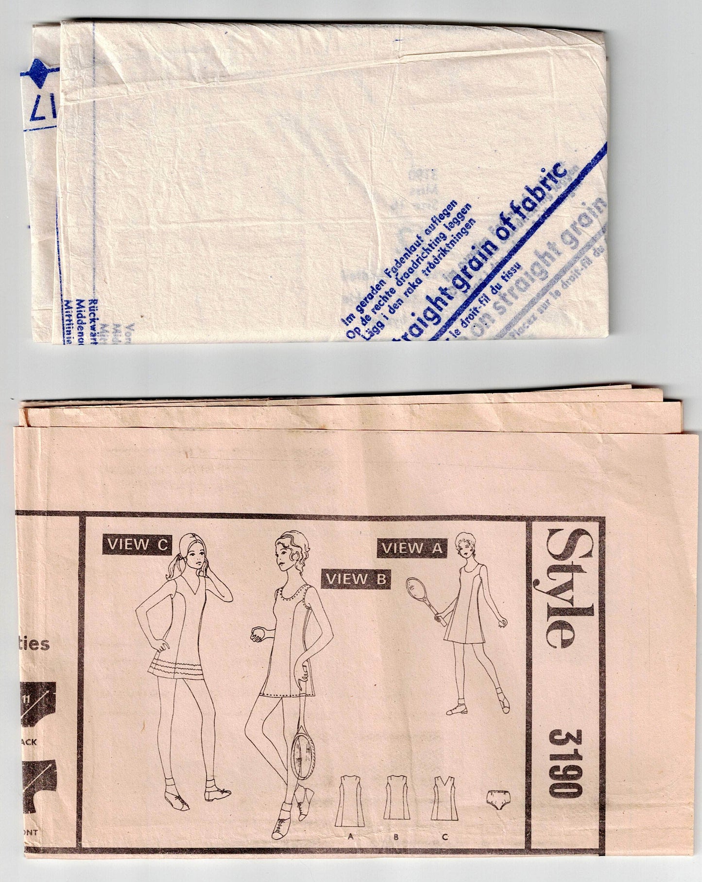 Style 3190 Womens Dress or Tennis Dress & Panties 1970s Vintage Sewing Pattern Size 8 or 16