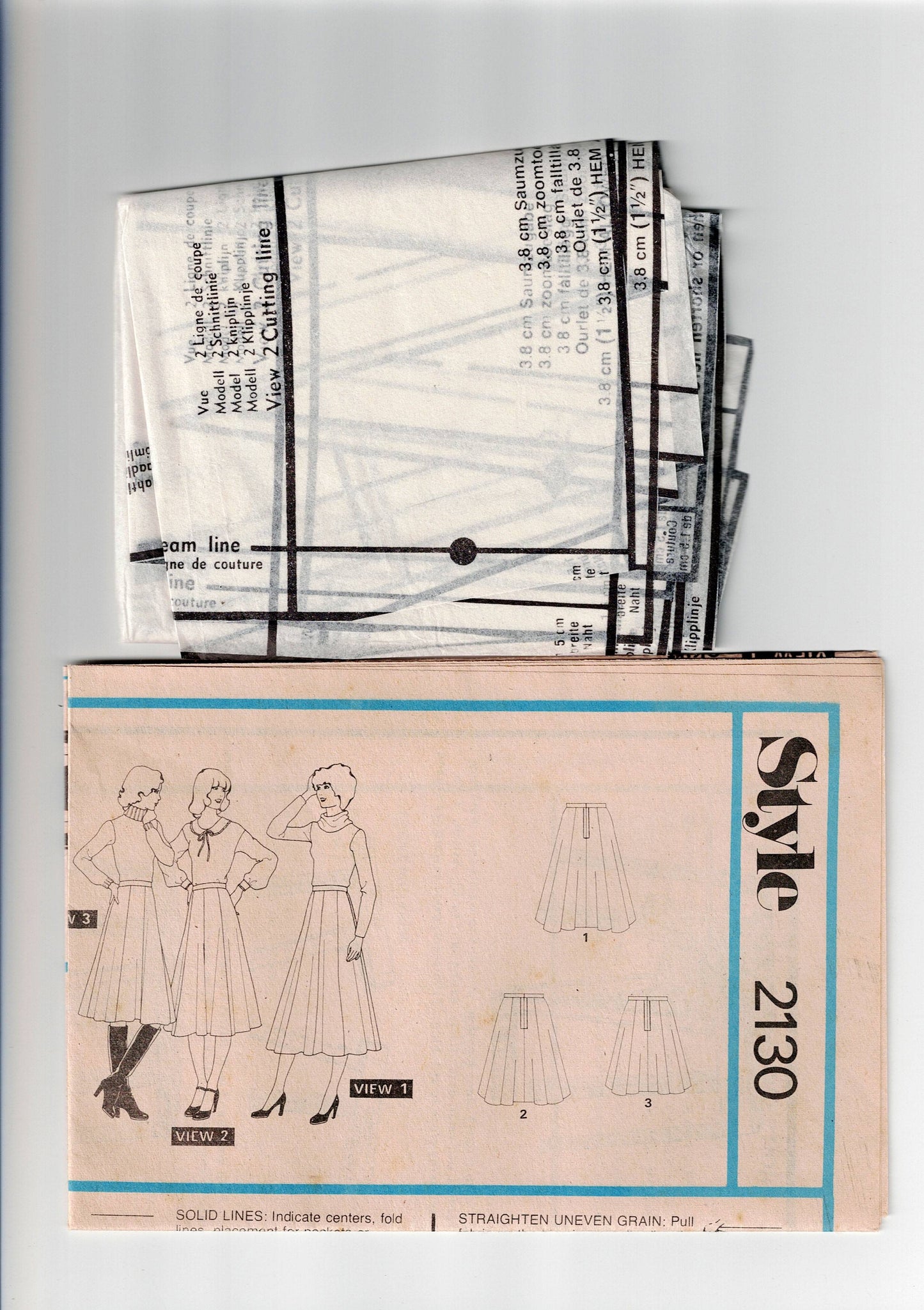 Style 2130 Womens Classic 8 Gore Flared Skirts 1970s Vintage Sewing Pattern Size 16 Waist 30 inches