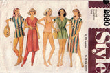 Style 2680 Womens Pullover Dress Top Pants & Bikini 1970s Vintage Sewing Pattern Size 10 Bust 32.5 inches