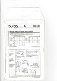 Burda 9496 Baby & Toddlers Hats Out Of Print Sewing Pattern UNCUT Factory folded