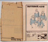 Butterick 4219 Womens Square Neck Asymmetric Buttoned Tops 1980s Vintage Sewing Pattern Size 10 Bust 32 1/2 Inches UNCUT Factory Folded
