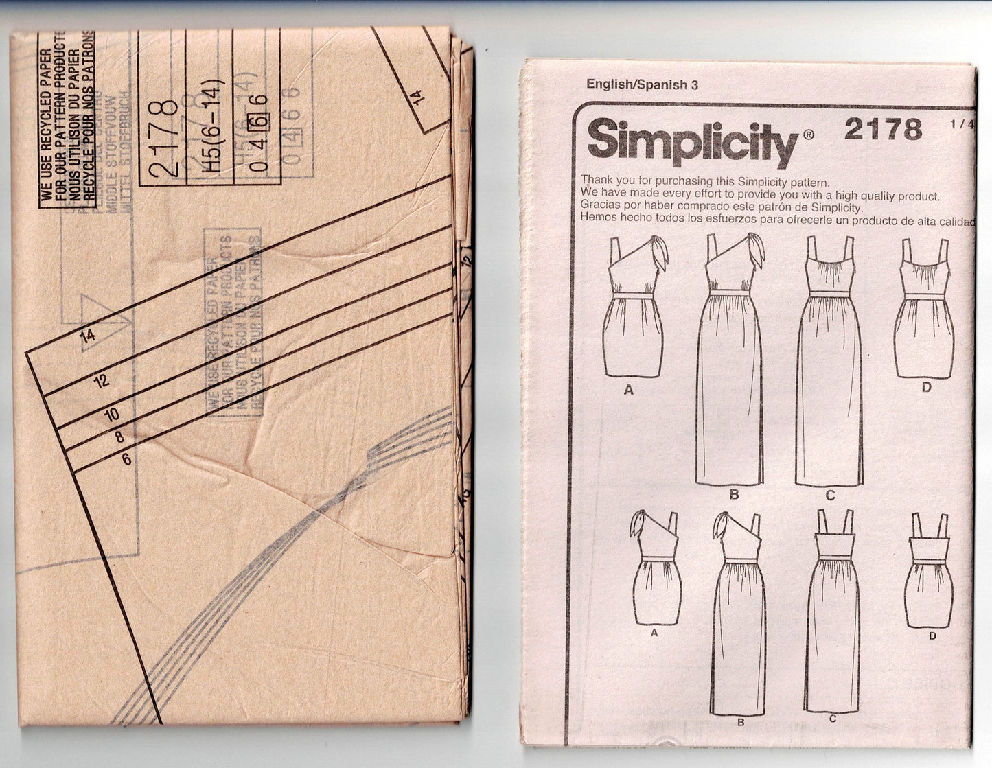 Simplicity 2178 CYNTHIA ROWLEY Womens One Shoulder Formal Prom Dress Out Of Print Sewing Pattern Size 6 - 14 UNCUT Factory Folded