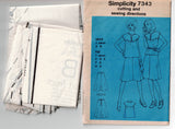 Simplicity 7343 Womens Yoked 2 Piece Dress 1970s Vintage Sewing Pattern MEDIUM 12 - 14