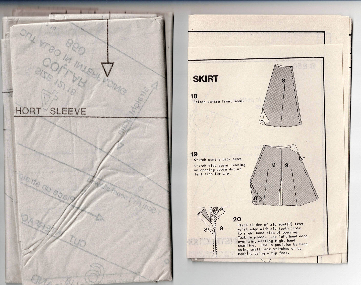 Woman's Weekly B 850 Womens Pin Tucked Jacket & Skirt 1970s Vintage Sewing Pattern Size 12 - 18 UNCUT Factory Folded