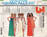 McCall's 5117 Womens Strappy or Halter Evening Dresses 1970s Vintage Sewing Pattern Size 8 - 12 UNCUT Factory Folded