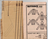 Butterick 6209 Mens Casual Zip Front Hoodie Bomber Jacket 1980s Vintage Sewing Pattern Chest 40 - 44 Inches UNCUT Factory Folded