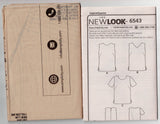 New Look 6543 Womens EASY Pullover Tops Sewing Pattern Size 10 - 22 UNCUT Factory Folded