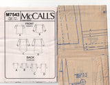 McCall's M7543 Womens EASY Beginners Pullover Dress Top & Tunic Out Of Print Sewing Pattern Size XS - M UNCUT Factory Folded
