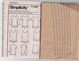 Simplicity 1199 Womens EASY Stretch Pullover Tops Out Of Print Sewing Pattern Size XXS - XXL UNCUT Factory Folded