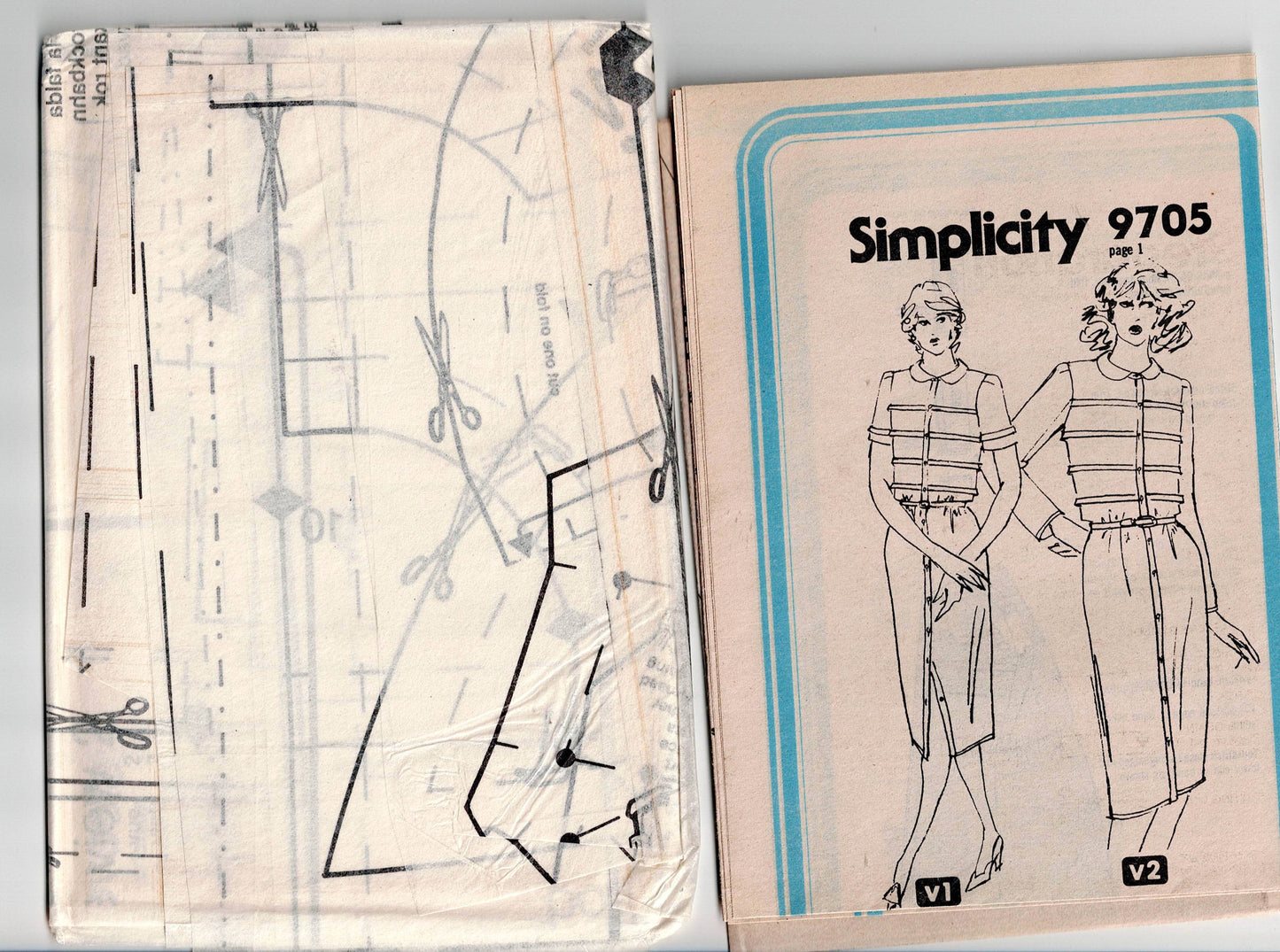 Simplicity 9705  Jonathan Hitchcock for Reuben Thomas Tucked Front Dress 1980s Vintage Sewing Pattern Size 12 Bust 34 inches UNCUT Factory Folded