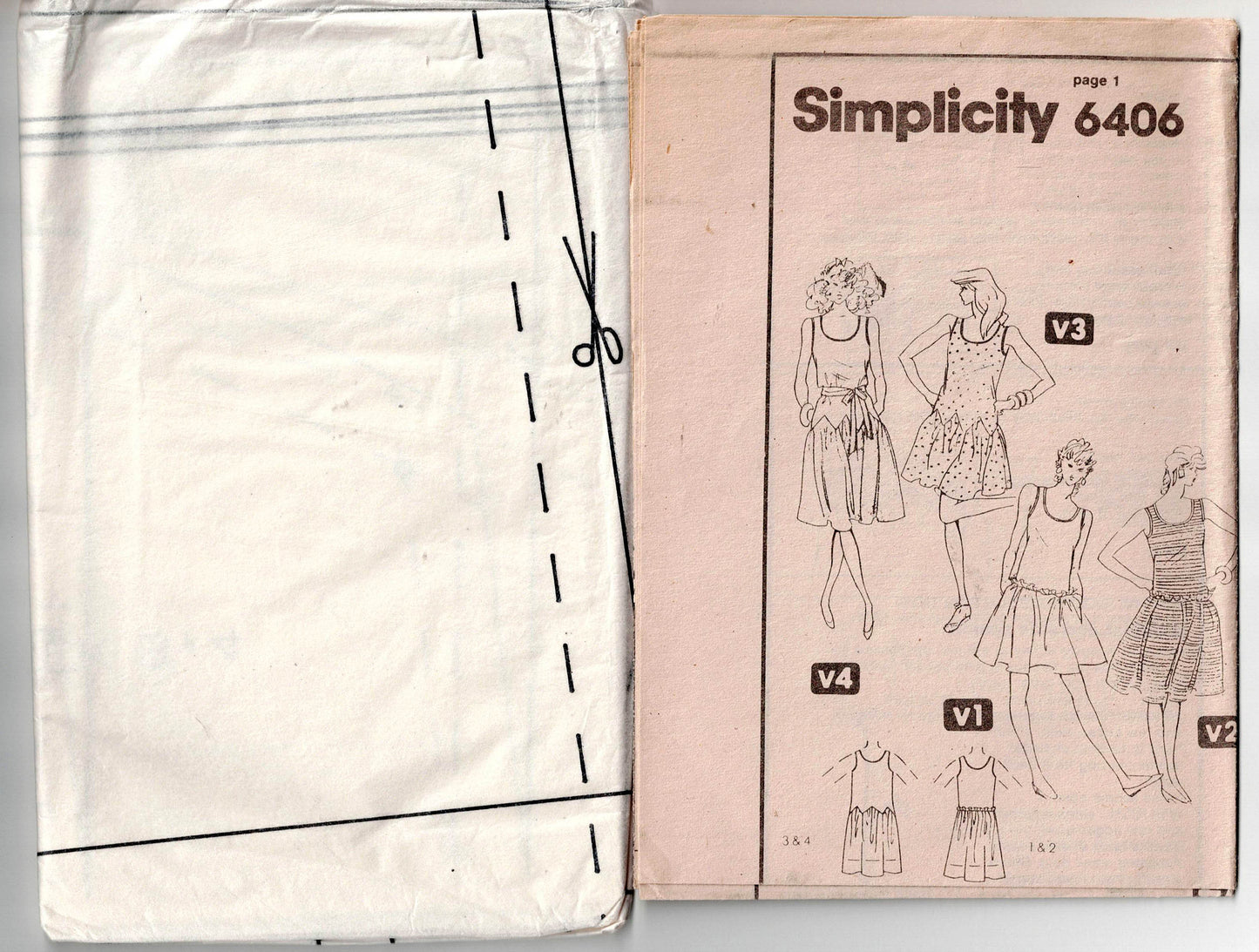 Simplicity 6406 Womens Dropped Waist Sundress 1980s Vintage Sewing Pattern Size 14 Bust 36 inches
