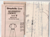 Simplicity 6240 Womens EASY Tucked Shoulder Dress 1980s Vintage Sewing Pattern Size 12 Bust 34 inches