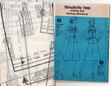 Simplicity 7846 Womens Safari Top & Bias Skirt 1970s Vintage Sewing Pattern Size 10 & 12 UNCUT Factory Folded