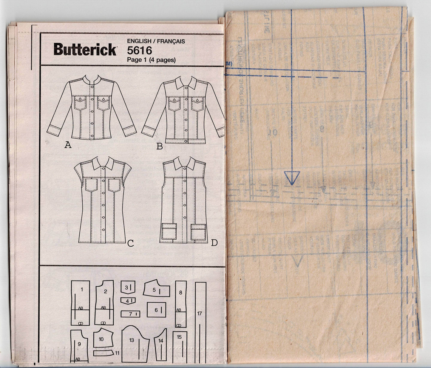 Butterick 5616 Womens Between Season Bomber Style Jackets Sewing Pattern Size 6 - 12 UNCUT Factory Folded