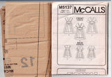 McCall's M5137 Womens Pullover Caftan Dress With Contrast Trim & Side Ties Out Of Print Sewing Pattern Sizes 6 - 12 UNCUT Factory Folded