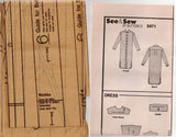 Butterick See & Sew 5471 Womens EASY Straight Shirtdress 1980s Vintage Sewing Pattern Size 10 - 14 UNCUT Factory Folded