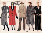 Vogue Basic Design 1220 Womens Classic Lined Overcoat 1980s Vintage Sewing Pattern Size 18 Bust 40 inches UNCUT Factory Folded