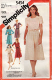 Simplicity 5434 Womens Straight Puff Sleeved Dress 1980s Vintage Sewing Pattern Size 12 - 16 UNCUT Factory Folded