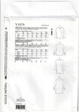 Vogue  V1678 Womens Asymmetric Buttoned Shirts Out Of Print Sewing Pattern Sizes 16 - 26 UNCUT Factory Folded