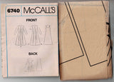 McCall's 6740 Womens Princess Dress & Slip 1990s Vintage Sewing Pattern Size 10 - 14 UNCUT Factory Folded