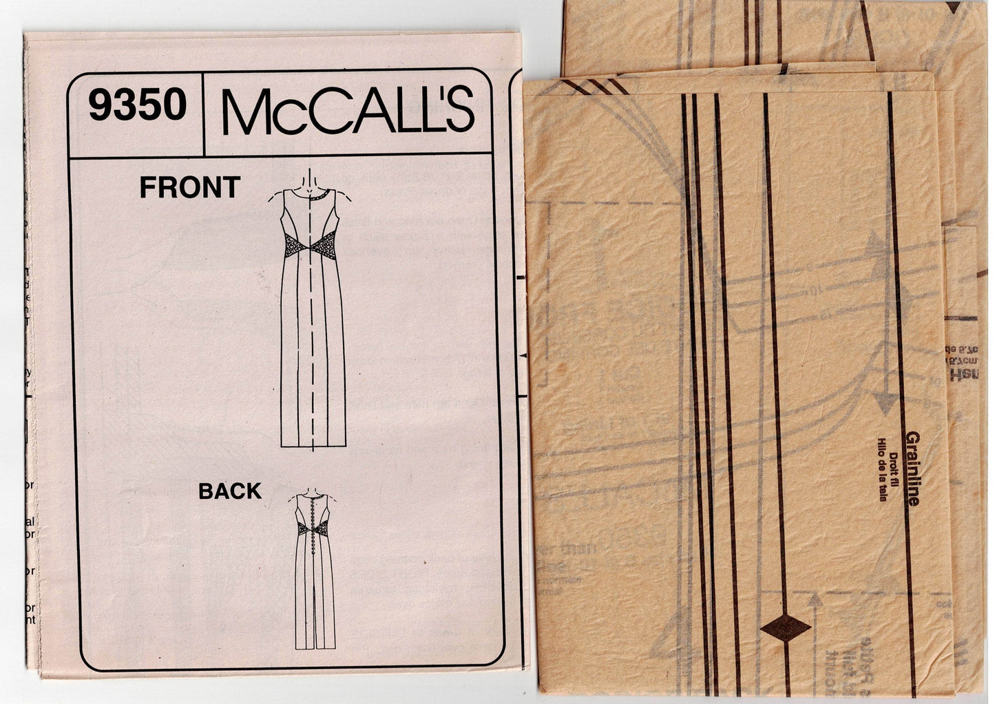 McCall's 9350 EVENING ELEGANCE Womens Evening Princess Dress with Sheer Side Cut Outs 1990s Vintage Sewing Pattern Size 8 - 12 UNCUT Factory Folded