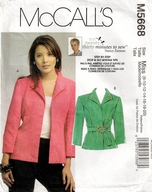 McCall's 5668 Womens EASY Princess Jacket Out Of Print Sewing Pattern Size 8 - 20 UNCUT Factory Folded (Copy)