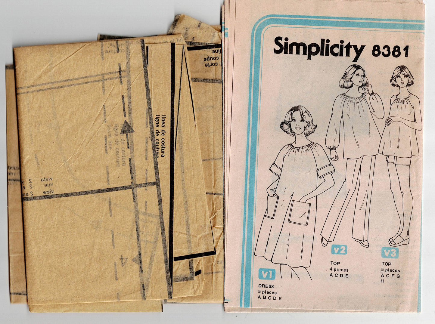 Simplicity 8381 JIFFY Plus Womens Retro Maternity Dress or Tops 1970s Vintage Sewing Pattern Size 14 Bust 36 Inches