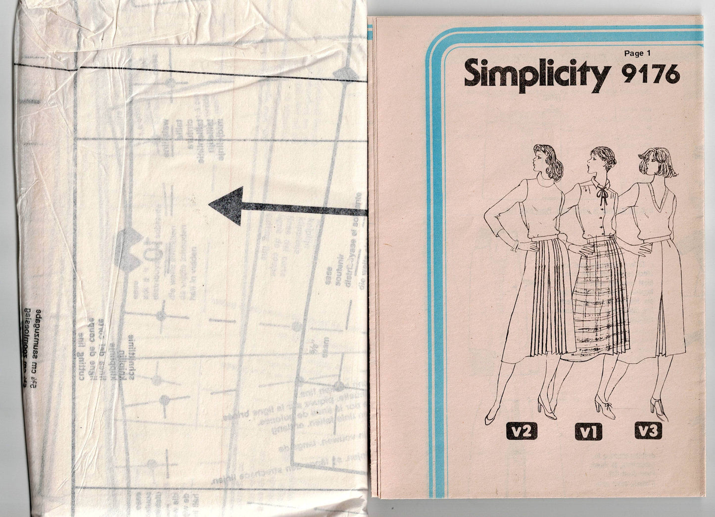 Simplicity 9176 Womens Classic Pleated & Wrap Skirts 1970s Vintage Sewing Pattern Size 12 or 14 UNCUT Factory Folded