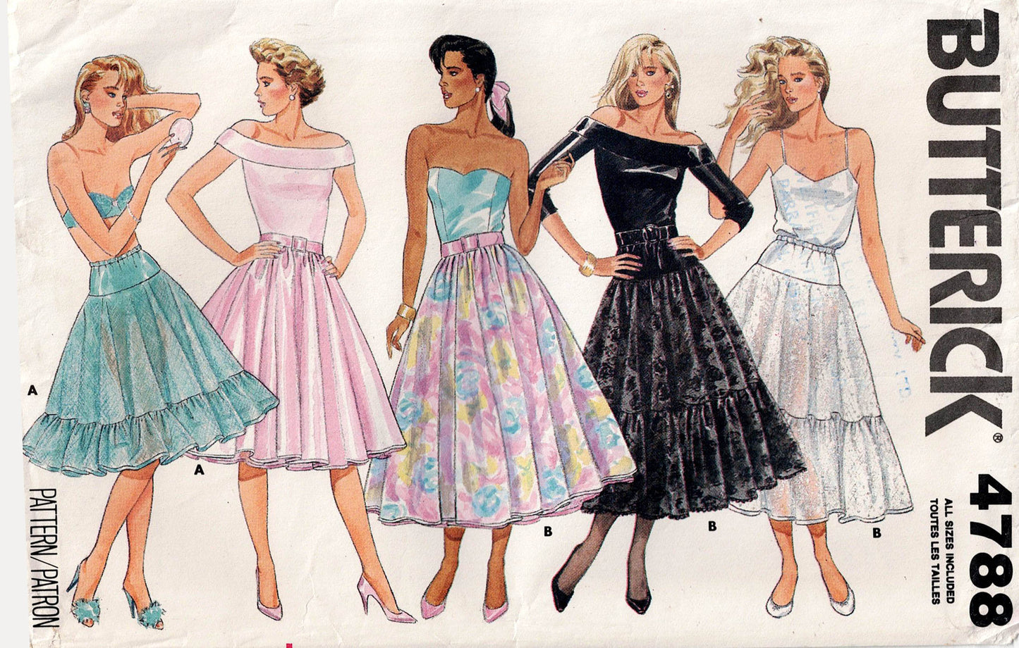 Butterick 4788 Womens Skirts & Ruffled Petticoats 1980s Vintage Sewing Pattern Size 6 - 18 UNCUT Factory Folded