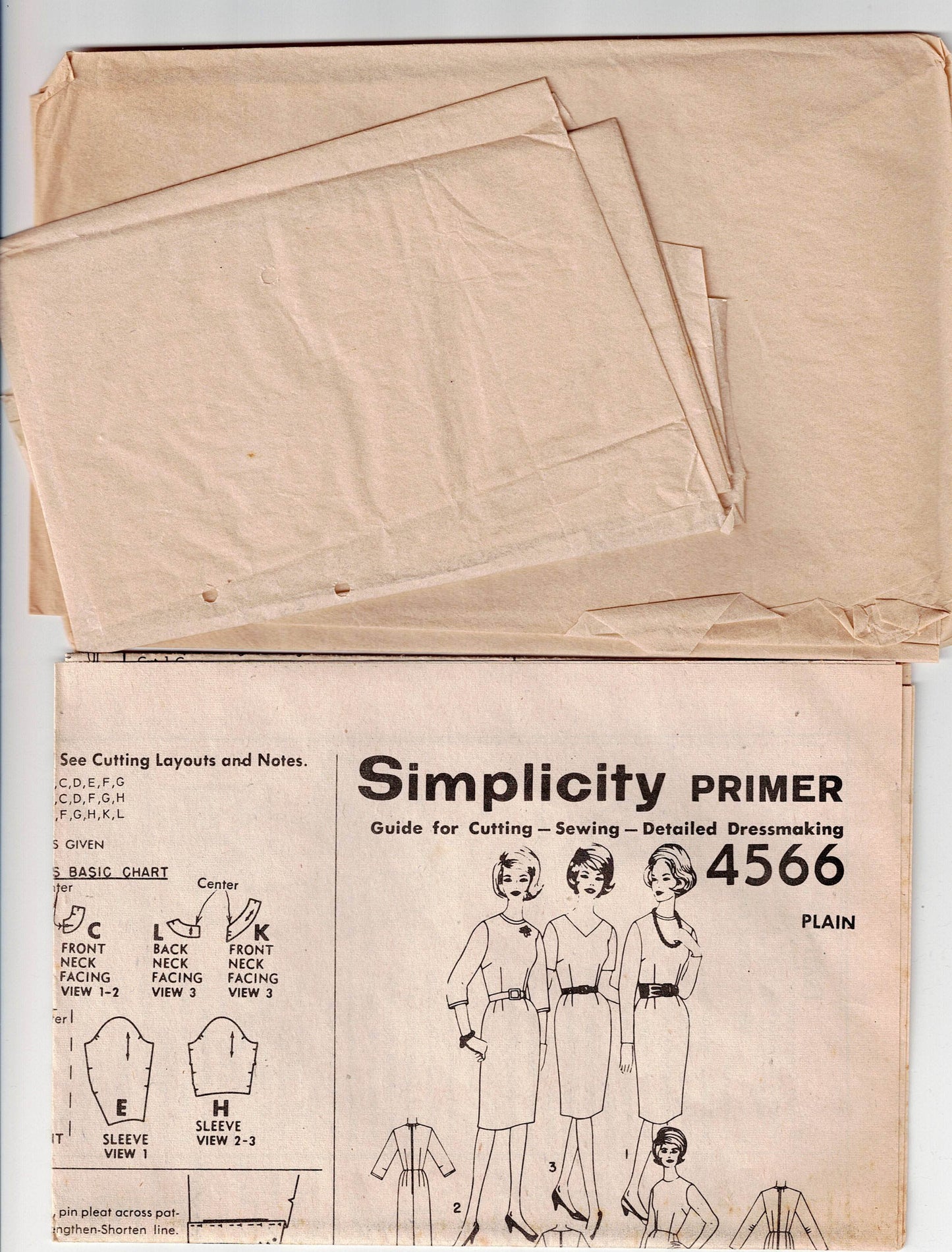 Simplicity 4566 Womens Classic Half Size Sheath Dress 1960s Vintage Sewing Pattern Size 14 1/2 Bust 35 inches