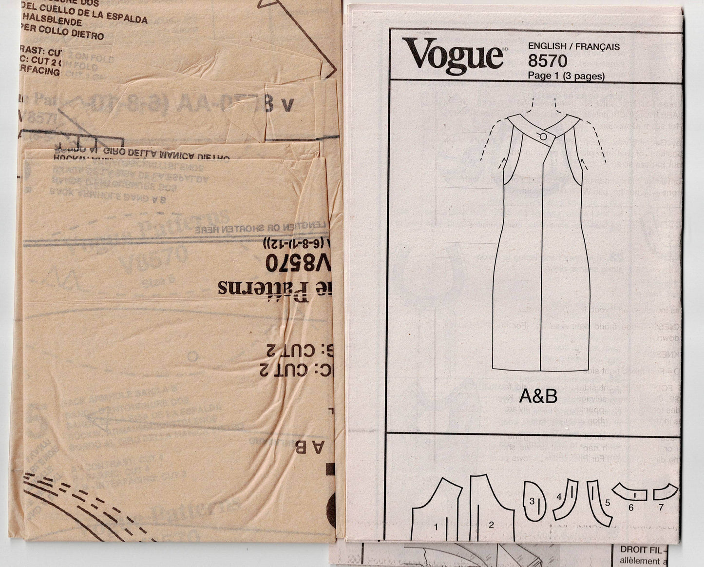 Very Easy Vogue 8570 Slim Sleeveless Dress Out Of Print Sewing Pattern Size 6 - 12 UNCUT Factory Folded