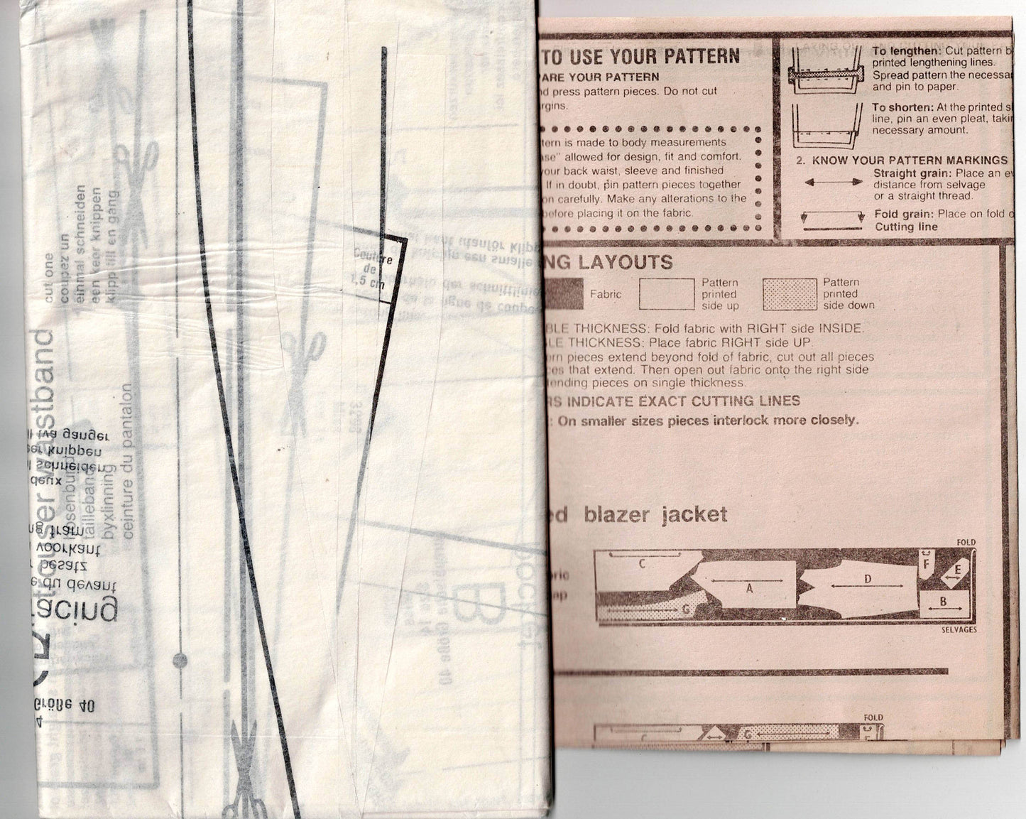 Style 3298 Womens Jacket Pants & Slim Skirt 1980s Vintage Sewing Pattern Size 14 UNCUT Factory Folded