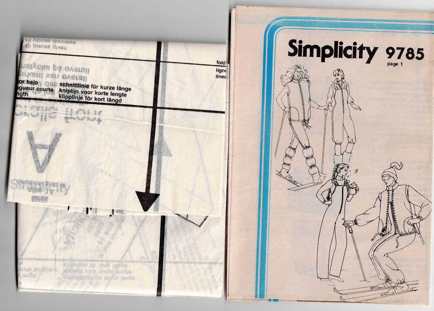 Simplicity 9785 Womens RETRO Ski Suit Jacket & Leg Warmers 1980s Vintage Sewing Pattern Size 14 Bust 36 inches