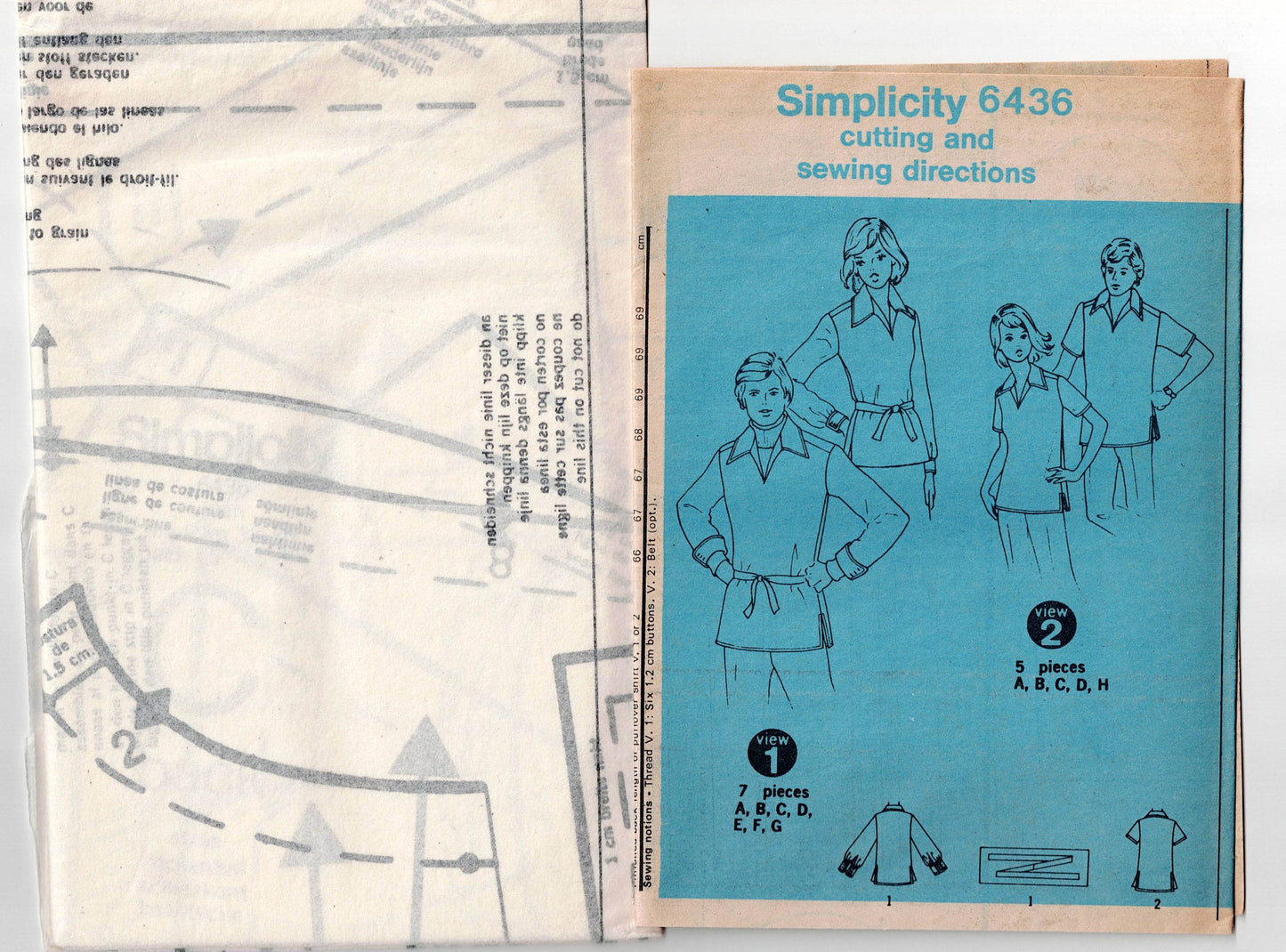 Patrón de costura vintage de los años 70 para camisas retro para hombre Simplicity 6436, pecho mediano, 38 a 40 pulgadas, sin cortar, doblado de fábrica