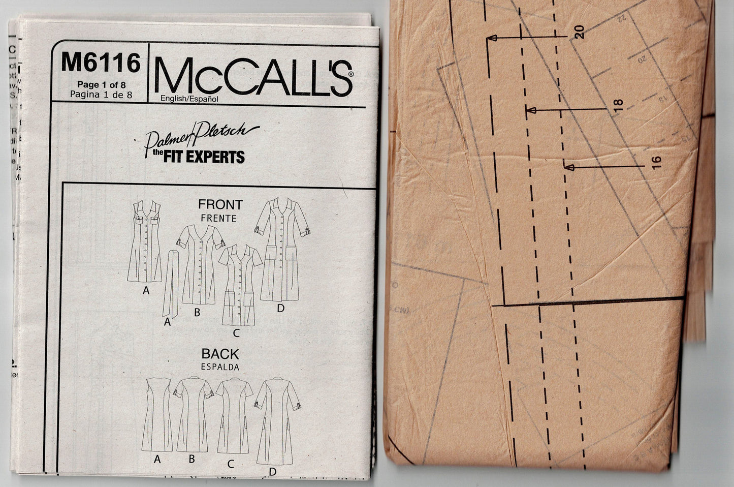 McCall's 6116 PALMER PLETSCH Womens Perfect Shirtdress Out Of Print Sewing Pattern Size 14 - 22 UNCUT Factory Folded