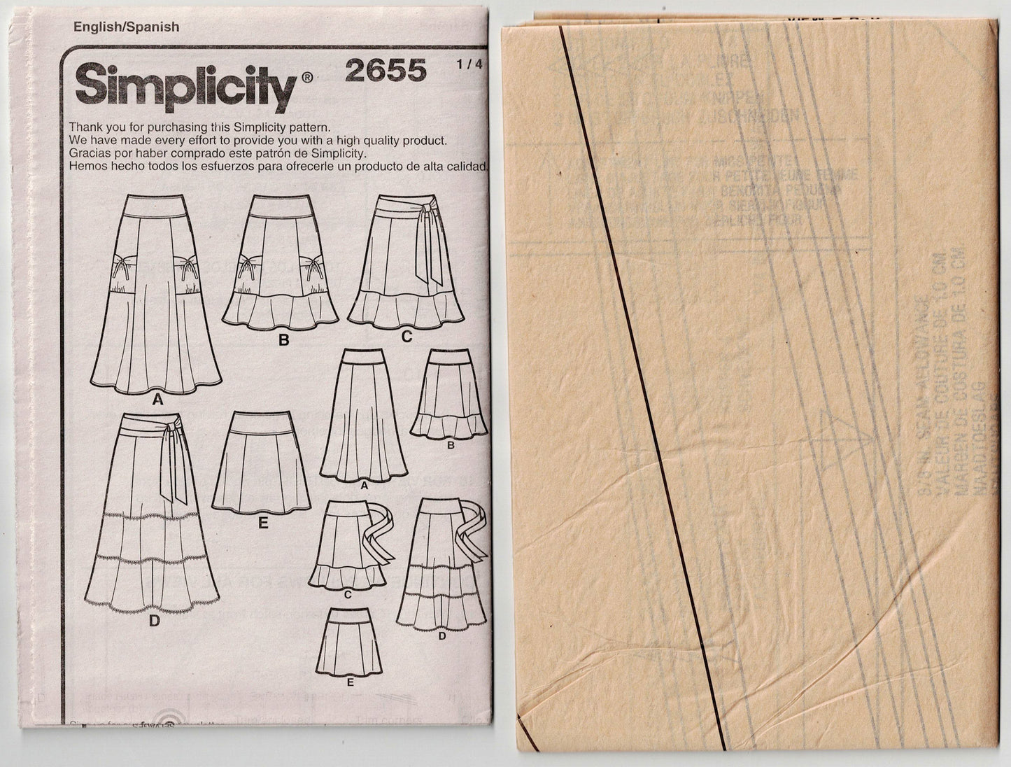 Simplicity 2655 Womens EASY Panelled A Line Skirts Out Of Print Sewing Pattern Size 8 - 16 UNCUT Factory Folded